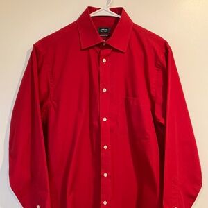 Arrow Men's red buttondown classic long-sleeve shirt